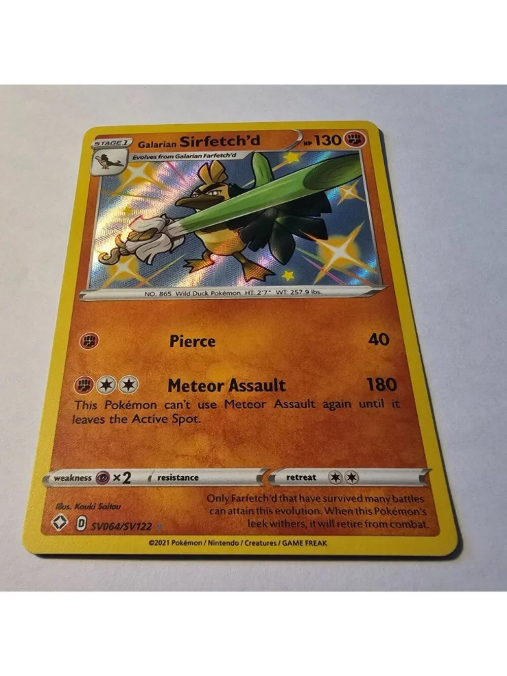 Galarian Sirfetch'd SV064/SV122 Shining Fates: Shiny Vault Holo NM